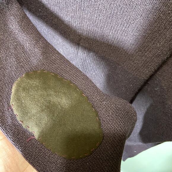 Malo Sweater Knitted Long Sleeve Turtle Neck Patched Elbow Pullover Purple 3X - Picture 3 of 6